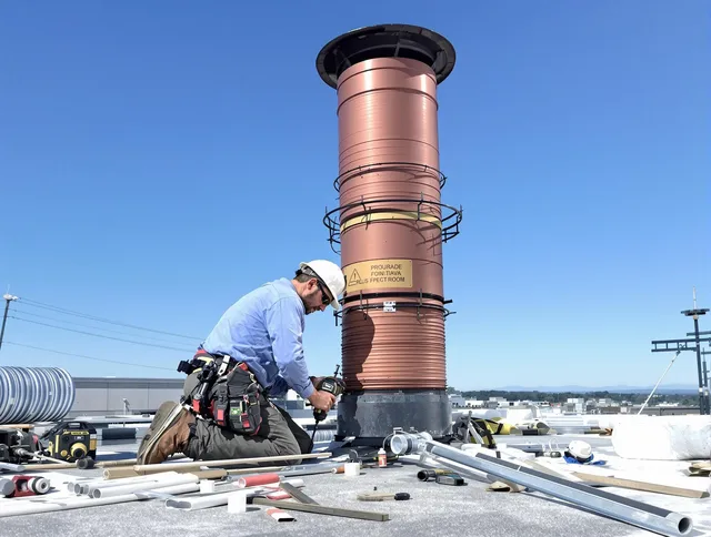 Installed chimney liner by Pembroke Chimney Sweep in Pembroke, MA