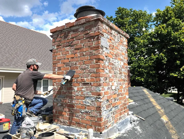 Completed chimney rebuild by Pembroke Chimney Sweep in Pembroke, MA