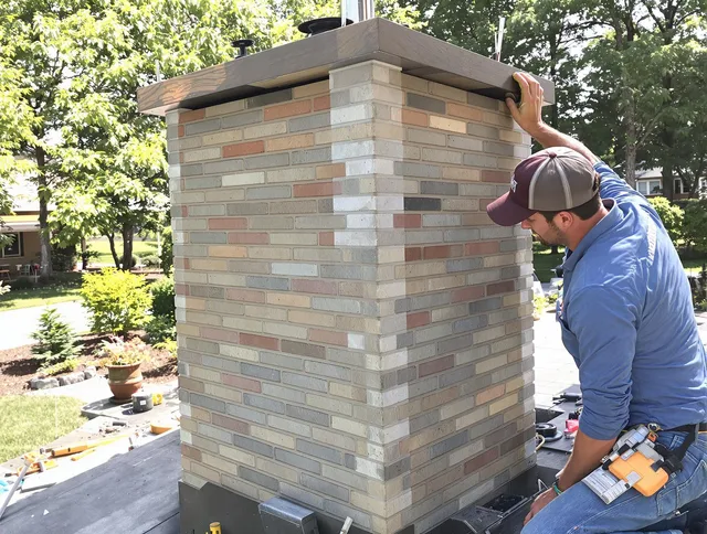 Pembroke Chimney Sweep completing a modern chimney remodel in Pembroke, MA