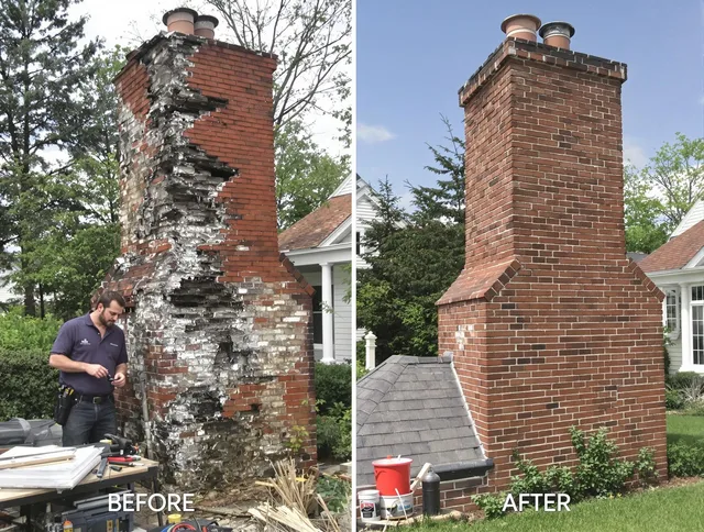 Pembroke Chimney Sweep performing a full chimney restoration in Pembroke, MA