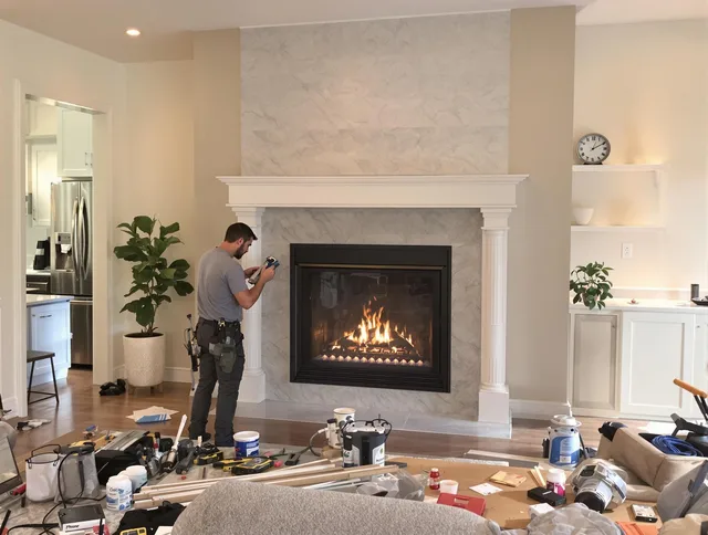 Newly installed fireplace by Pembroke Chimney Sweep in Pembroke, MA